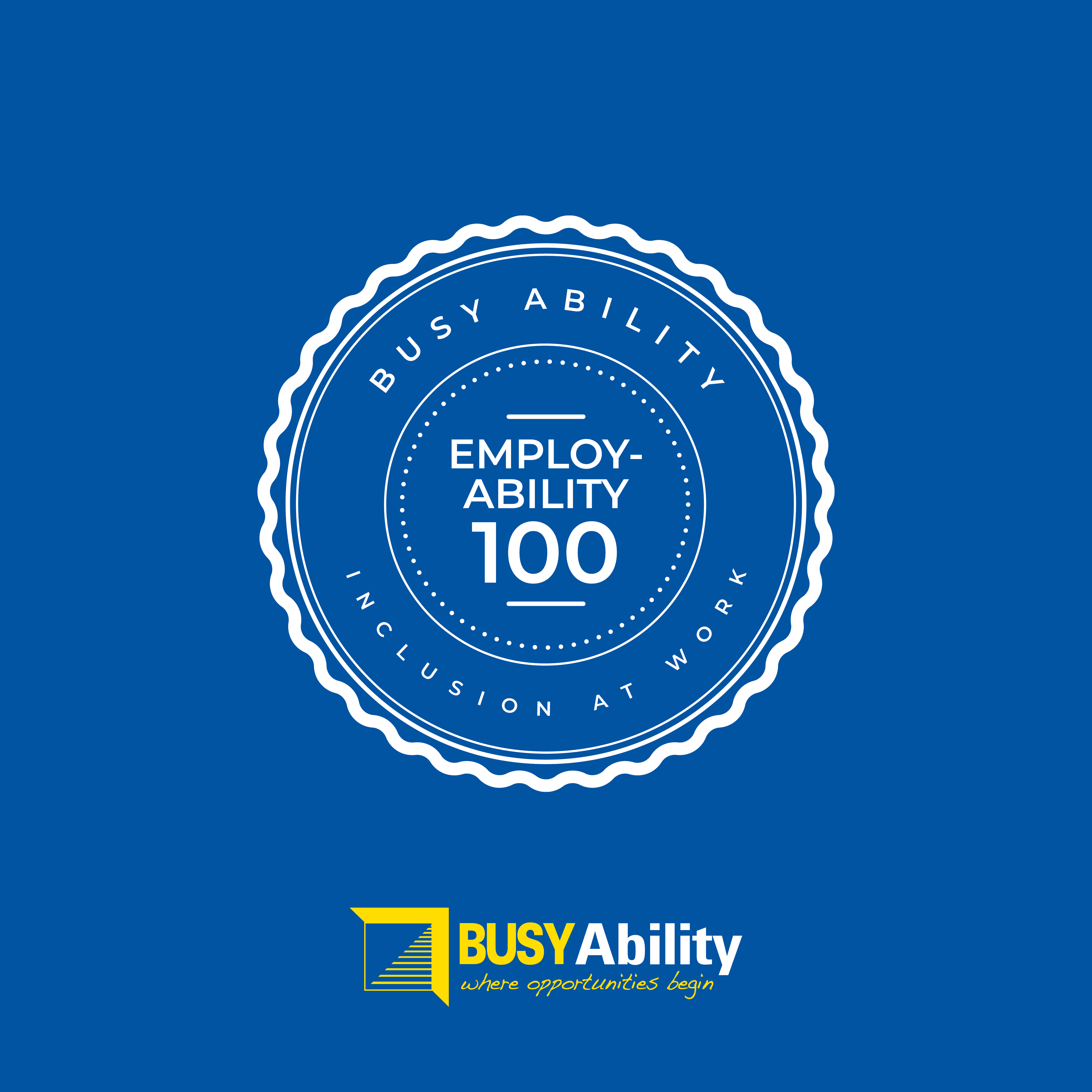 Employ ability 100 blue logo icon